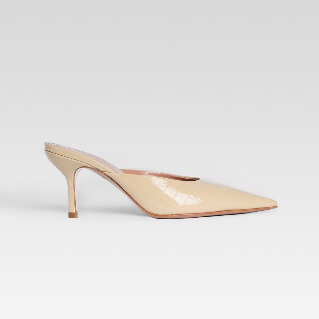 Retrofte Francesca Leather Mules - Latte Croco